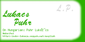 lukacs puhr business card